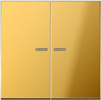 Лицевая панель Jung LS990 metal для 2-кл. выключателя с подсветкой золото картинка